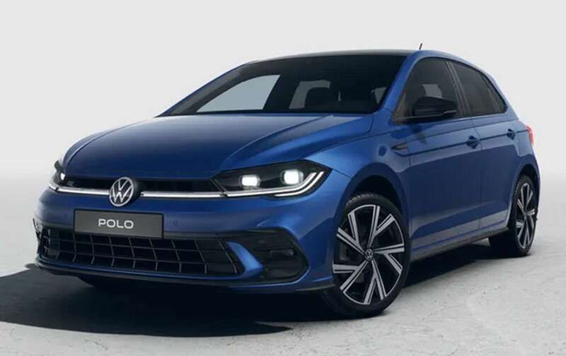 Blau (reef blue metallic dach schwarz lackiert) Neu 2025 VW Polo R-line Kleinwagen | 30.248 € (Etwas zu teuer) - Bild 1/3