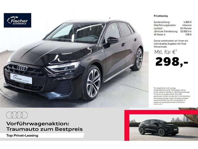 Mythosschwarz metallic Gebraucht 2025 Audi A3 Sportback S-Line Limousine | 38.880 € (Guter Preis) - Bild 1/4