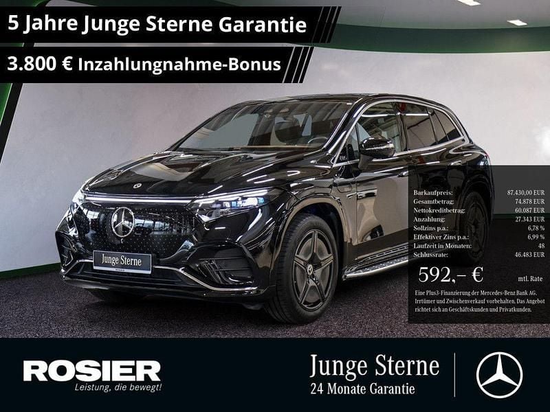 Schwarz / obsidianschwarz Gebraucht 2024 Mercedes EQS450+ AMG SUV | 87.430 € (Fairer Preis) - Bild 1/3