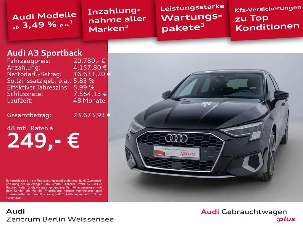 Gebraucht Audi A3 Advanced Plus 150 PS (110 kW) 2021 Mythosschwarz metallic Limousine