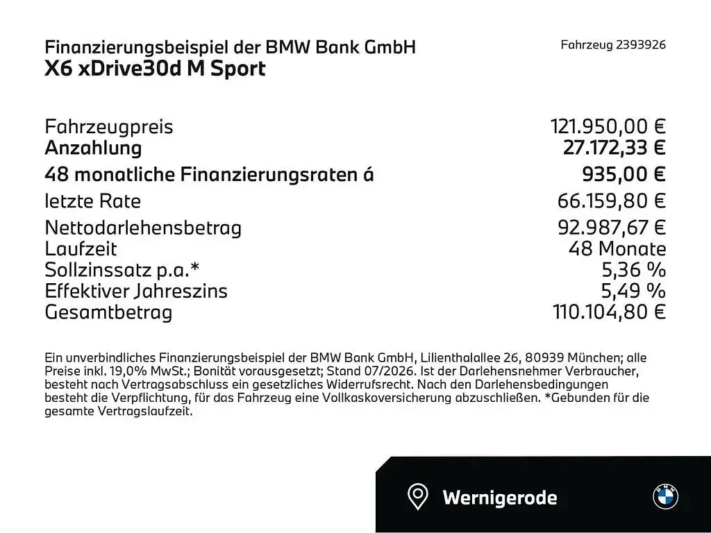 Neu BMW X6 M Sport 286 PS (210 kW) 2025 Black sapphire (schwarz) SUV