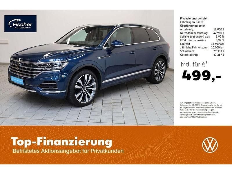 Aquamarinblau metallic Gebraucht 2022 VW Touareg Elegance SUV | 55.980 € (Fairer Preis) - Bild 1/4