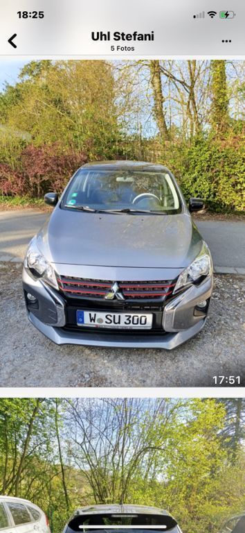 Grau Gebraucht 2021 Mitsubishi Space Star Spirit Kleinwagen | 9.800 € (Fairer Preis) - Bild 1/4