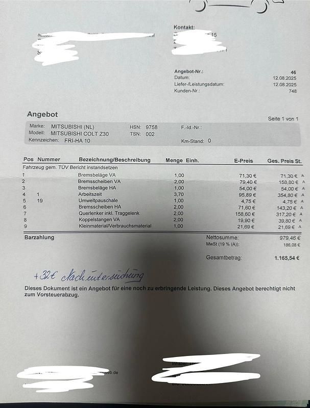 Gebraucht Mitsubishi Colt 95 PS (69 kW) 2004 Grau Kleinwagen