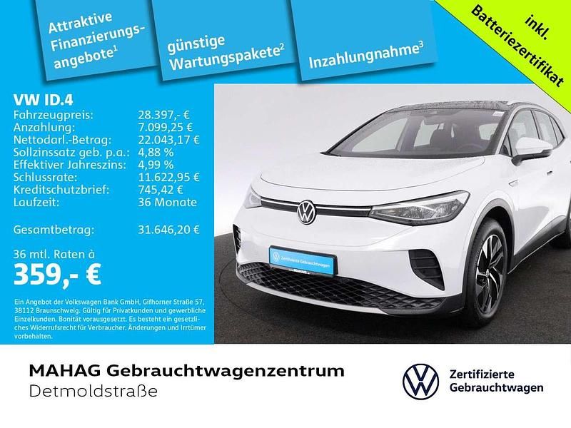 Weiß Gebraucht 2023 VW ID.4 Pro Performance SUV | 27.698 € (Superpreis) - Bild 1/2