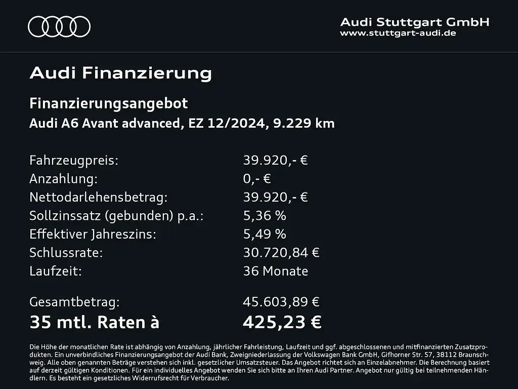 Gebraucht Audi A6 Advanced Plus 163 PS (119 kW) 2024 Silber Kombi