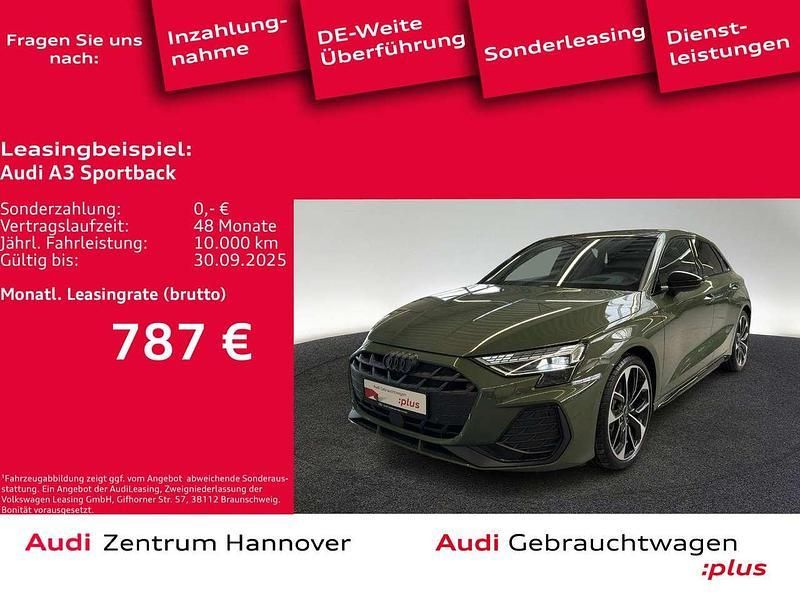 Distriktgrün metallic Gebraucht 2025 Audi A3 S-Line Limousine | 55.990 € - Bild 1/4