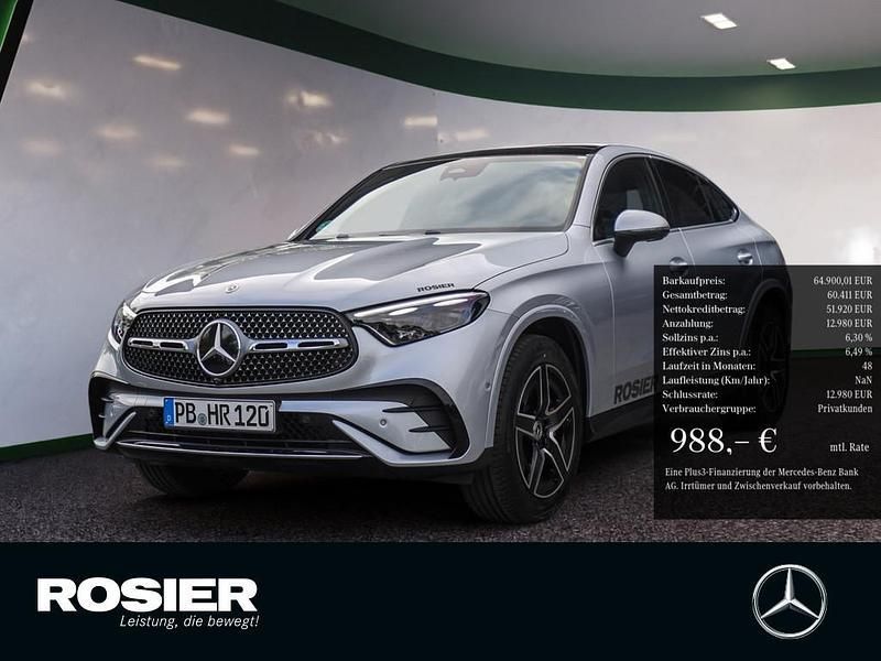 Silber / hightechsilber Gebraucht 2025 Mercedes GLC220 AMG line Coupé | 60.400 € - Bild 1/4