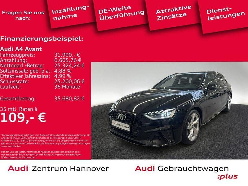 Mythosschwarz metallic Gebraucht 2023 Audi A4 S-Line Kombi | 31.990 € (Fairer Preis) - Bild 1/4