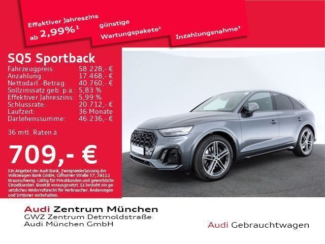 Daytonagrau perleffekt Gebraucht 2022 Audi SQ5 Sportback Ambiente SUV | 63.743 € (Teuer) - Bild 1/2