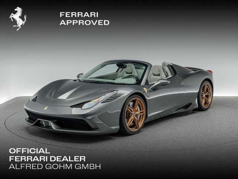 Grigio ferro met Gebraucht 2018 Ferrari 458 Cabrio | 1.190.000 € - Bild 1/4