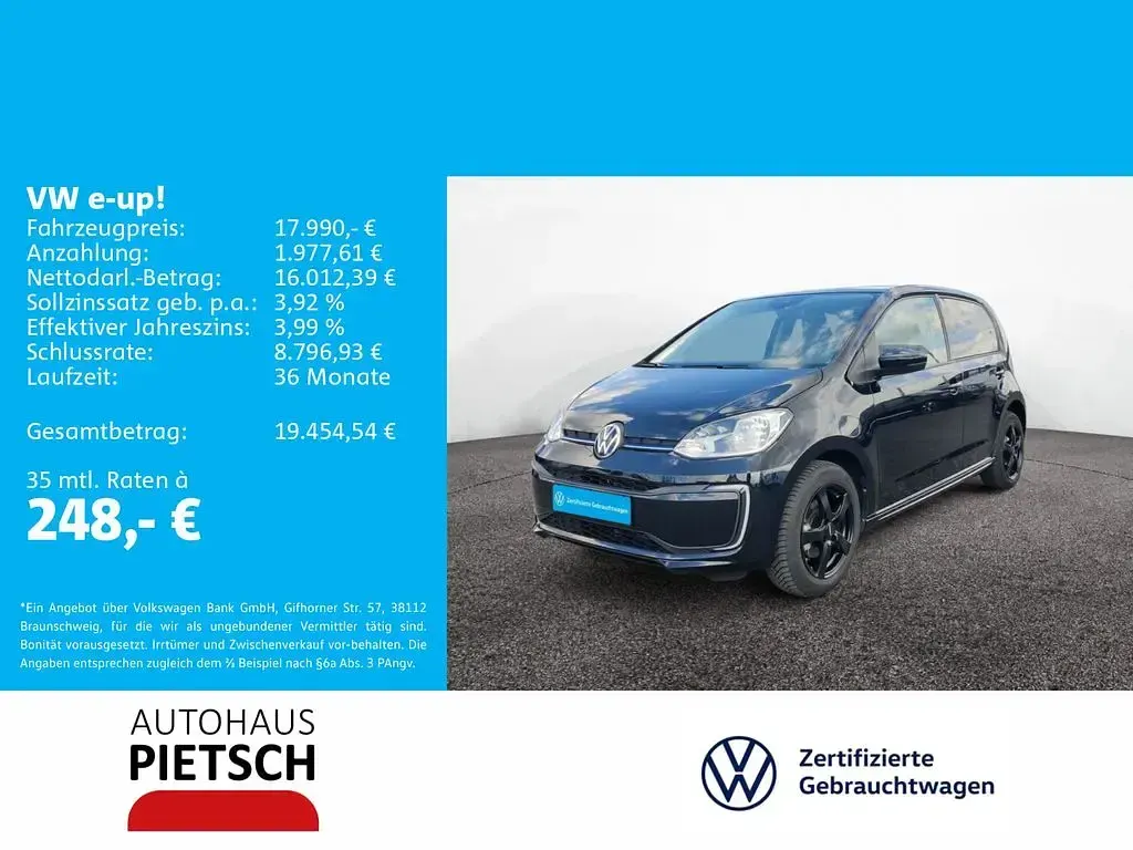 Gebraucht VW e-up! Style 61 kW (83 PS) 2023 Schwarz Kleinwagen