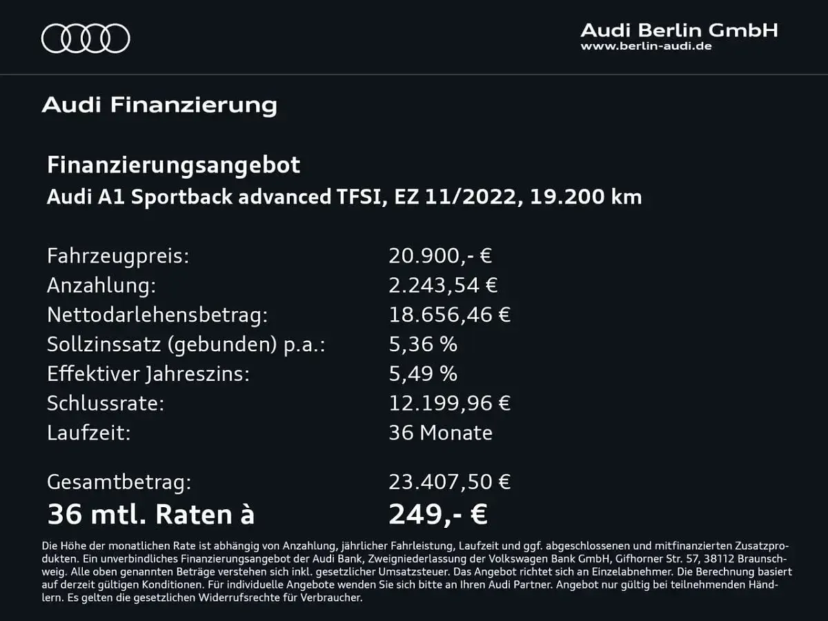 Gebraucht Audi A1 Advanced Plus 110 PS (80 kW) 2022 Pfeilgrau perleffekt SUV