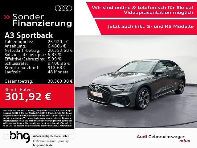 Daytonagrau perleffekt Gebraucht 2023 Audi A3 Sportback e-tron S-Line Kleinwagen | 25.920 € (Superpreis) - Bild 1/4