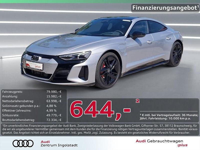 Florettsilber metallic Gebraucht 2024 Audi e-tron GT quattro Ambiente Limousine | 77.980 € (Superpreis) - Bild 1/3