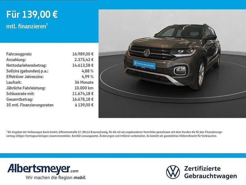 Grau Gebraucht 2020 VW T-Cross Style SUV | 16.989 € (Guter Preis) - Bild 1/4