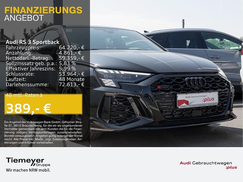 Schwarz Gebraucht 2024 Audi RS3 Sportback Sport Kleinwagen | 63.770 € (Etwas zu teuer) - Bild 1/4