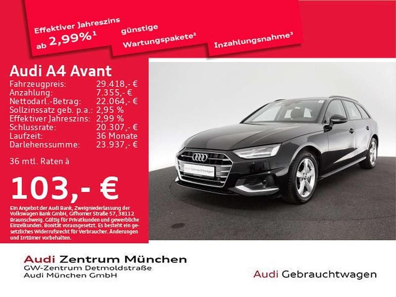 Brillantschwarz Gebraucht 2023 Audi A4 Advanced Plus Kombi | 36.919 € (Teuer) - Bild 1/2
