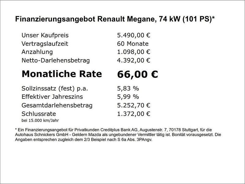 Gebraucht Renault Mégane 101 PS (74 kW) 2012 Schwarz Limousine