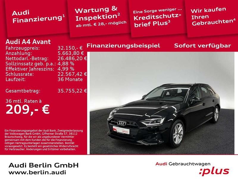 Mythosschwarz metallic Gebraucht 2022 Audi A4 Advanced Plus Kombi | 32.150 € (Fairer Preis) - Bild 1/3