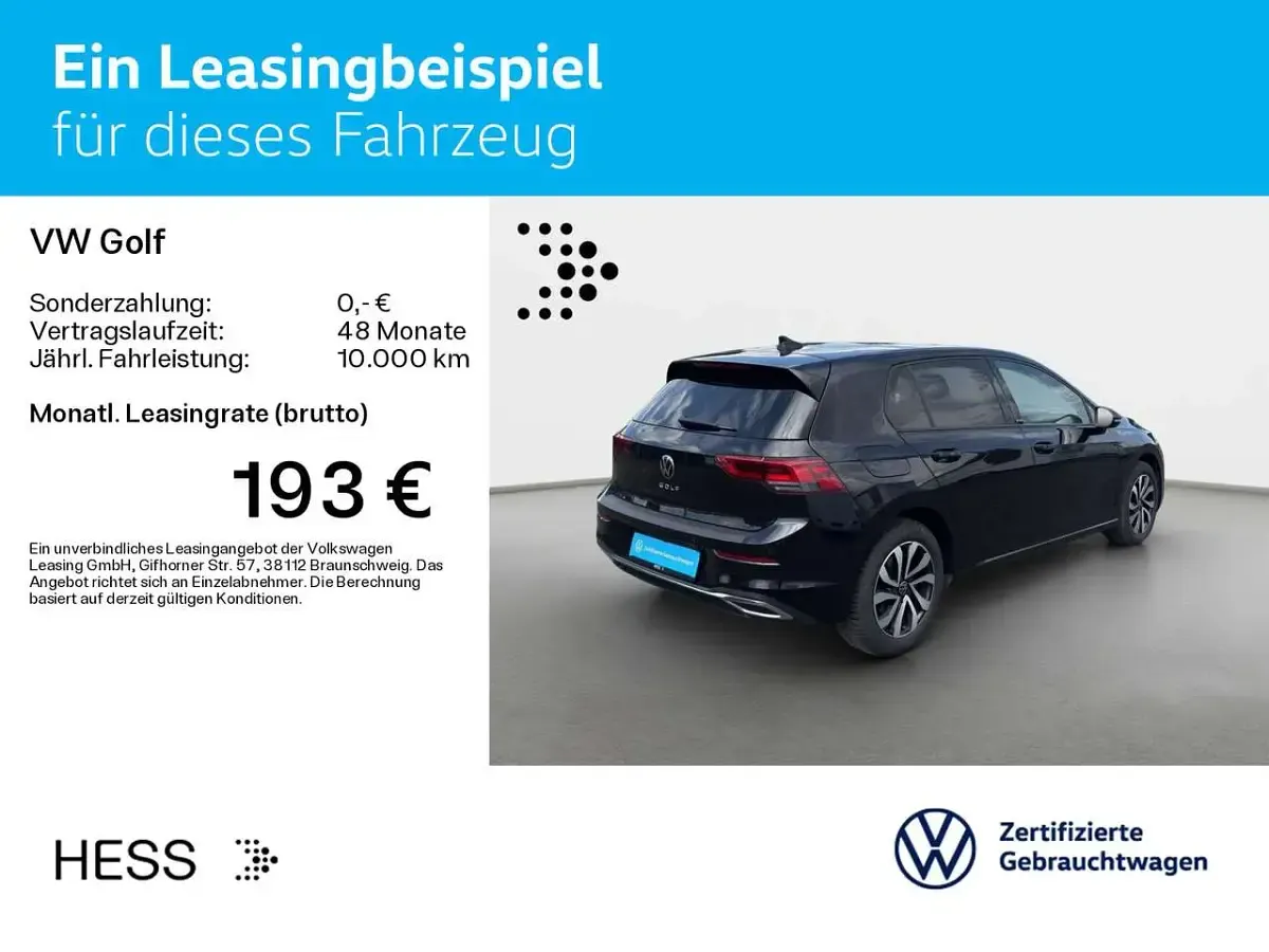 Gebraucht VW Golf VIII Active 150 PS (110 kW) 2023 Deep black perleffekt Limousine