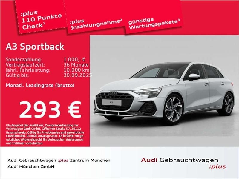 Gletscherweiß metallic Gebraucht 2025 Audi A3 S-Line Limousine | 34.847 € (Superpreis) - Bild 1/2