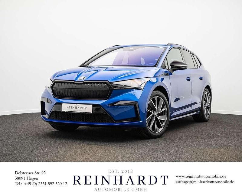 Raceblau metallic Gebraucht 2022 Skoda Enyaq iV SportLine SUV | 33.805 € (Etwas zu teuer) - Bild 1/3