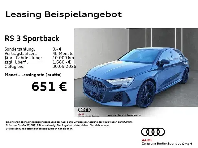 Neu Audi RS3 Sport 400 PS (294 kW) 2026 Grau Limousine