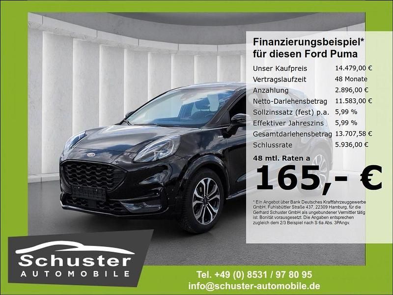 Obsidianschwarz metallic Gebraucht 2023 Ford Puma ST-Line SUV | 14.479 € (Guter Preis) - Bild 1/4