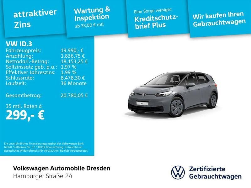 Grau Gebraucht 2021 VW ID.3 Pure Kleinwagen | 19.990 € (Fairer Preis) - Bild 1/4