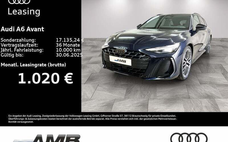 Firmamentblau metallic Neu 2025 Audi A6 S-Line Kombi | 104.950 € - Bild 1/4