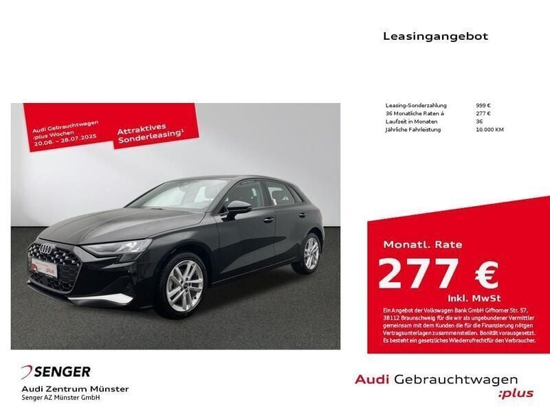 Schwarz Gebraucht 2024 Audi A3 Sportback Advanced Kleinwagen | 34.780 € (Superpreis) - Bild 1/4
