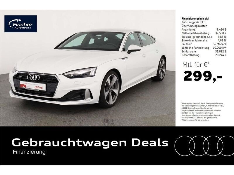 Weiss Gebraucht 2022 Audi A5 Sportback Sport Limousine | 46.980 € (Teuer) - Bild 1/4
