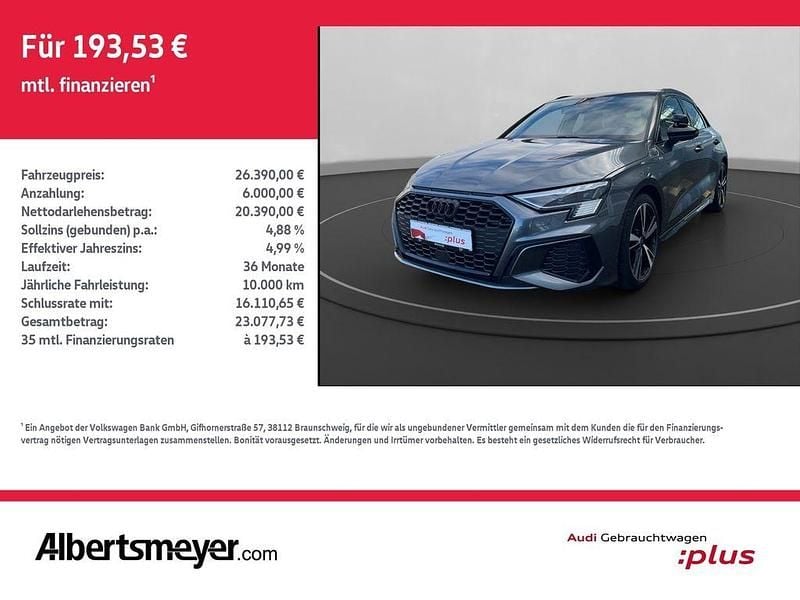 Daytonagrau perleffekt Gebraucht 2023 Audi A3 S-Line Limousine | 26.390 € (Fairer Preis) - Bild 1/4