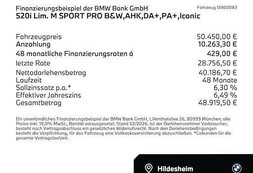 Gebraucht BMW 520 M Sport 208 PS (152 kW) 2025 Black sapphire (schwarz) Limousine