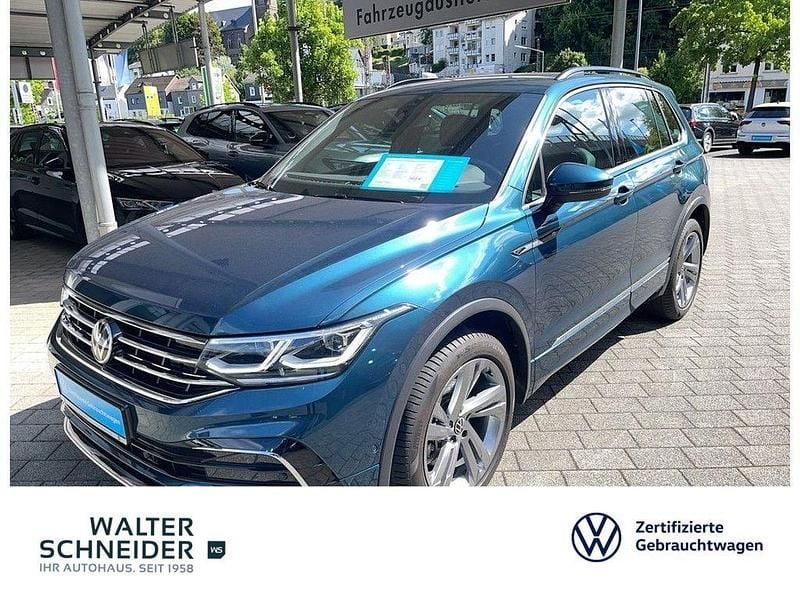 Nightshade blue metallic (metallic) Gebraucht 2021 VW Tiguan R-line SUV | 35.950 € (Fairer Preis) - Bild 1/4