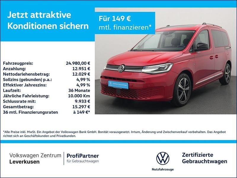 Kirschrot Gebraucht 2021 VW Caddy Style Van / Kleinbus | 24.980 € (Superpreis) - Bild 1/4