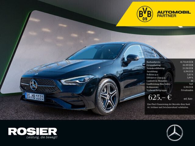 Schwarz / nachtschwarz Gebraucht 2025 Mercedes CLA200 AMG line Coupé | 42.690 € (Teuer) - Bild 1/4