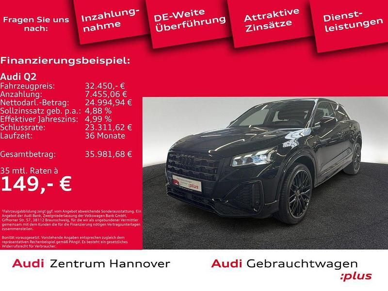 0e mythosschwarz metallic (metallic) Gebraucht 2023 Audi Q2 S-Line SUV | 32.450 € (Fairer Preis) - Bild 1/4