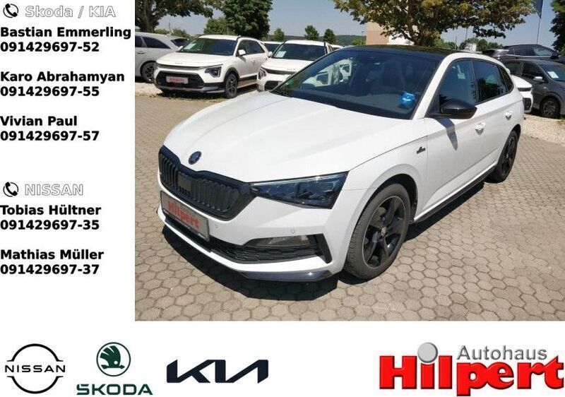Moonweiss metallic (metallic) Gebraucht 2022 Skoda Scala Monte Carlo Kleinwagen | 20.440 € (Teuer) - Bild 1/4