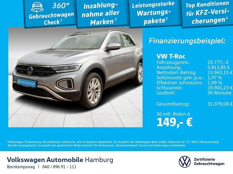 Silber Gebraucht 2024 VW T-Roc Life SUV | 29.777 € (Fairer Preis) - Bild 1/3