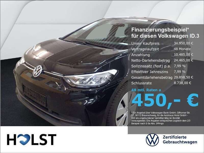 Grenadillschwarz metallic Gebraucht 2024 VW ID.3 Pro Kleinwagen | 34.950 € (Teuer) - Bild 1/2