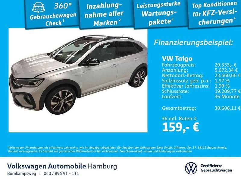 8e reflexsilber metallic Gebraucht 2024 VW Taigo R-line SUV | 29.333 € (Teuer) - Bild 1/3
