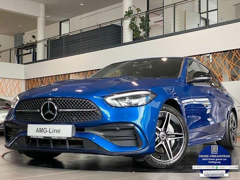 Blau Gebraucht 2022 Mercedes C300e AMG Limousine | 39.980 € (Fairer Preis) - Bild 1/3