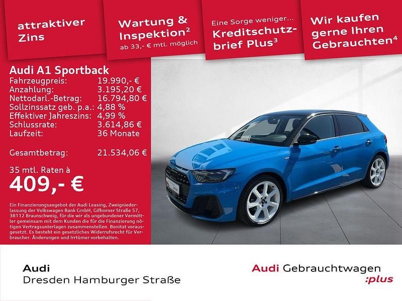 Turboblau Gebraucht 2019 Audi A1 Sportback Edition .1 Kleinwagen | 19.990 € (Fairer Preis) - Bild 1/3