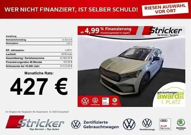 Silber (arctic silber metallic) Gebraucht 2021 Skoda Enyaq iV LAURIN & KLEMENT SUV | 35.949 € (Fairer Preis) - Bild 1/4