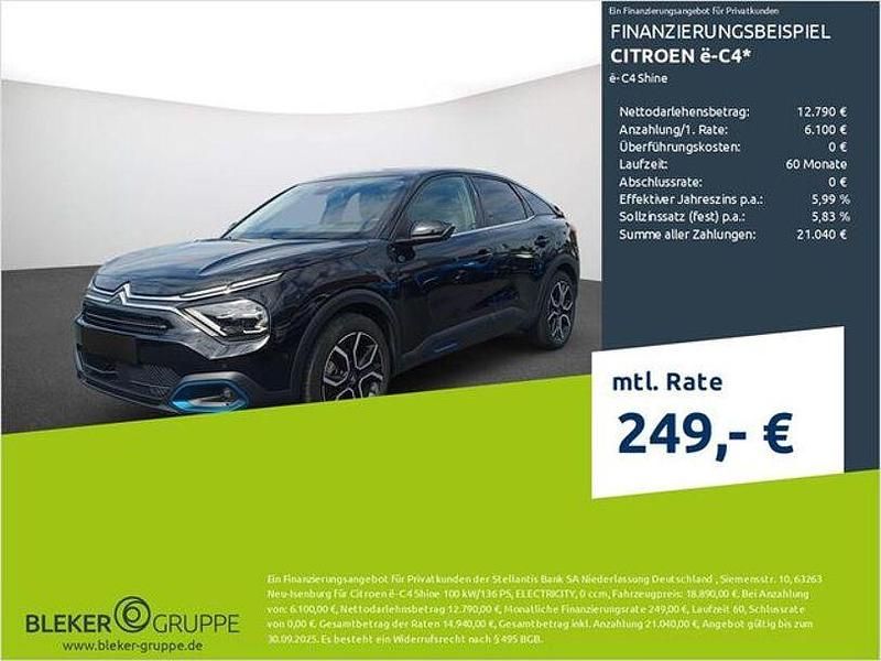 Schwarz Gebraucht 2022 Citroën e-C4 Shine Limousine | 18.890 € (Fairer Preis) - Bild 1/3