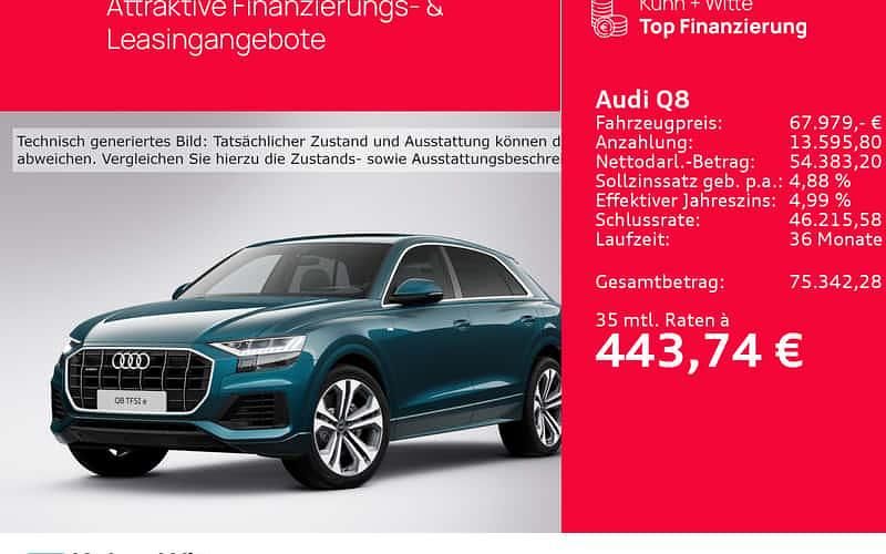 Blau Gebraucht 2022 Audi Q8 Ambiente SUV | 67.979 € (Fairer Preis) - Bild 1/4