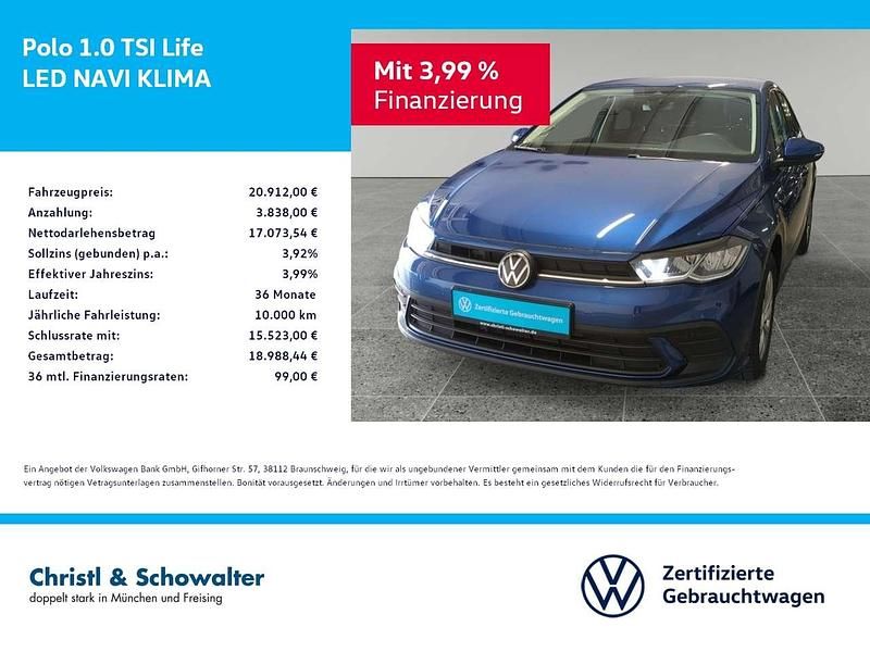 Reef blue metallic Gebraucht 2024 VW Polo Life Kleinwagen | 20.912 € (Etwas zu teuer) - Bild 1/4