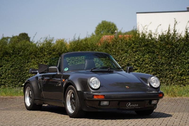 Schiefergrau metallic l22d Gebraucht 1989 Porsche 930 Turbo Cabrio | 160.000 € - Bild 1/4